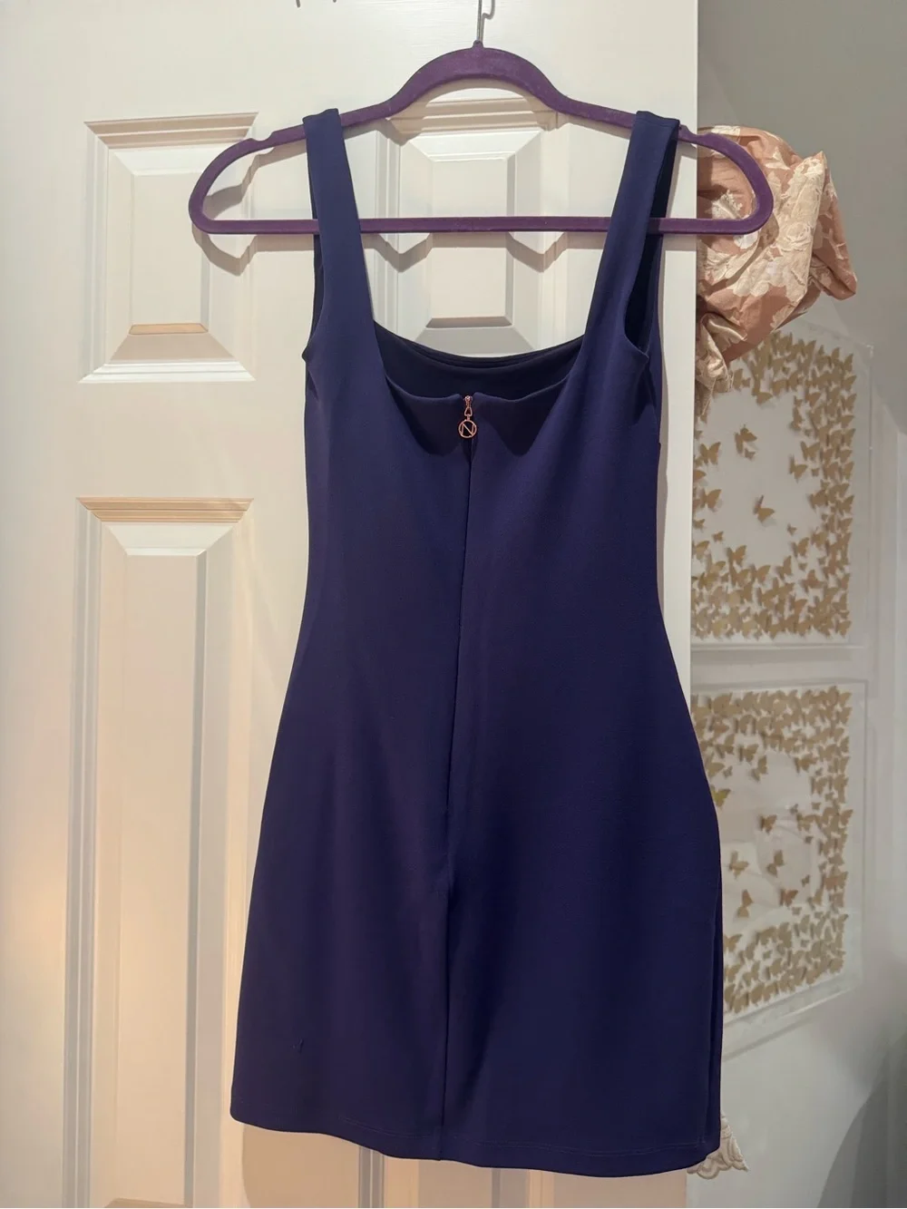 Nookie Navy Ruched-Side Sleeveless Mini Dress